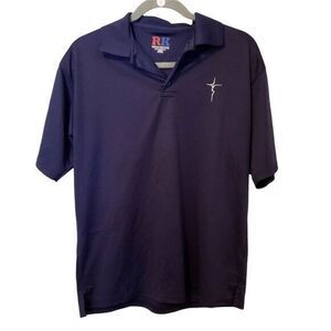 RK Rifle Kaynee Mens Sz M Blue  Solid Short Sleeve Polo Shirt
